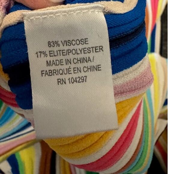 MILLY Vertical Striped Rainbow Pullover S - Picture 6 of 8